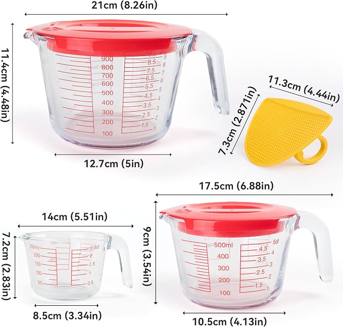 6 Pcs Glass Measuring Cups Set - Image 3