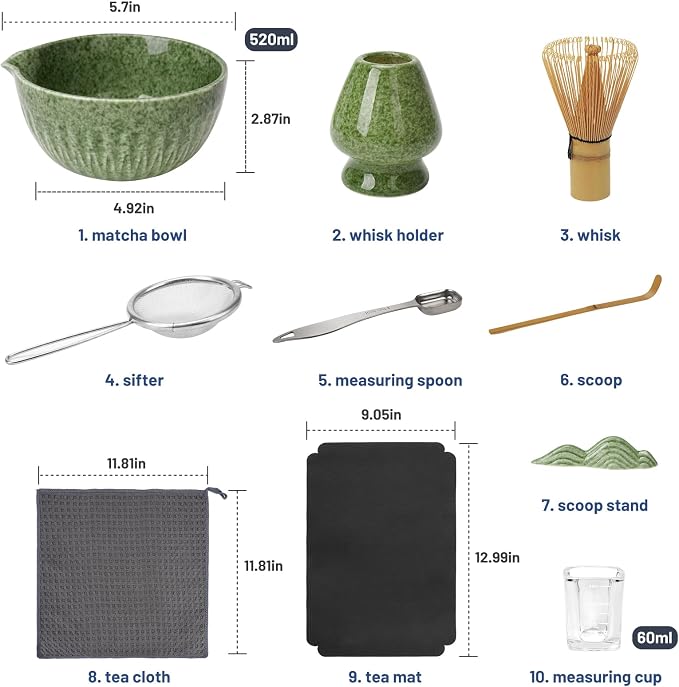 Joiish Matcha Whisk Set, 10-Pcs Matcha Kit - Image 6
