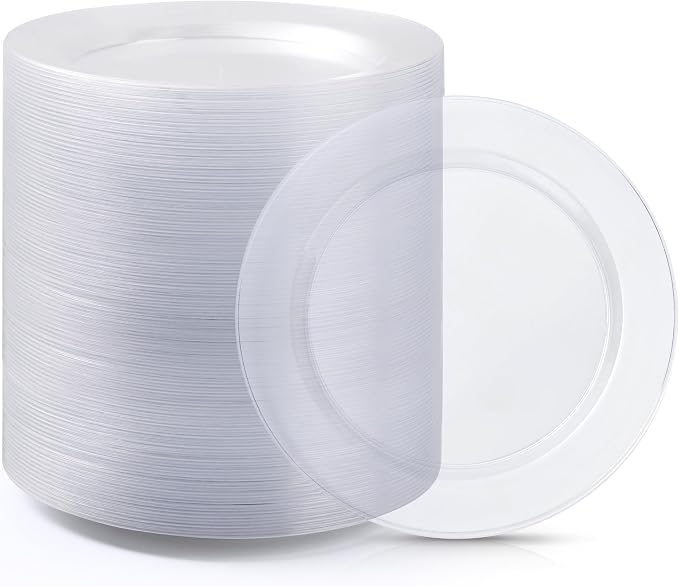 Bestluck 100PCS Clear Plastic Dessert Plates 7inch | Platos Desechables by Bestluck
