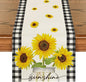 Artoid Mode Buffalo Plaid Sunflower Sunshine Vase Summer Table Runner, Spring by ArtoidMode