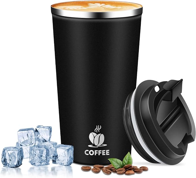 Insulated Travel Coffee Mug Reusable Coffee Tumbler Cup by QEMAUUAHealthyLife
