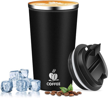 Insulated Travel Coffee Mug Reusable Coffee Tumbler Cup by QEMAUUAHealthyLife