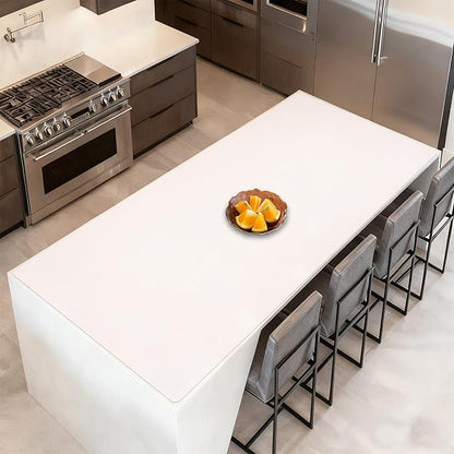 84''x24'' Extra Large Silicone Mat for Kitchen Counter, Heat Resistant Countertop Protector, Non-Slip Waterproof Kitchen Island Mat, Easy to Clean, Semitransparent