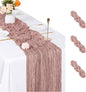 3 Pack Dusty Pink Cheesecloth Table Runner, 17 x 108 inch, Semi Sheer Boho by ACSUIT