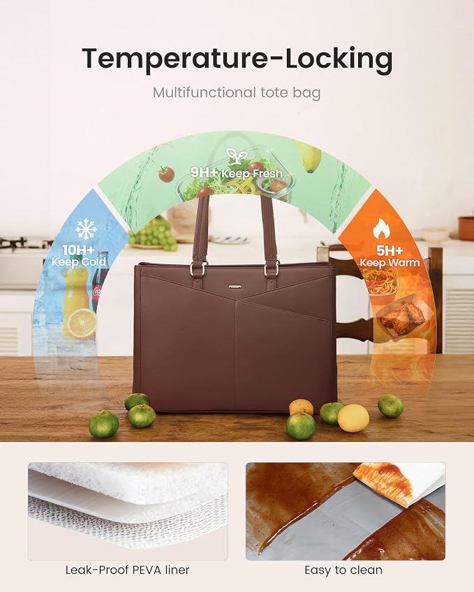 LOVEVOOK Lunch Tote Bag for Women, 3 in 1 Work Bag - Image 8