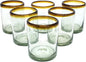 Amber Rim 10 oz Tumblers (set of 6), Recycled Glass, Lead-free, Toxin-Free (Tumbler)