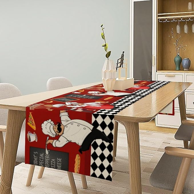 Chef Table Runner, Farmhouse Decor Burlap Table Runners - Image 2