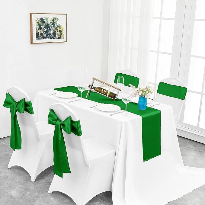 15-Pack Emerald Satin Table Runner 12 x 108 Inch Long Fuchsia Bright and Smooth - Image 5