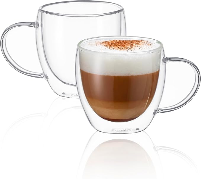 CNGLASS Double Wall Glass Coffee Mugs by CNGLASS