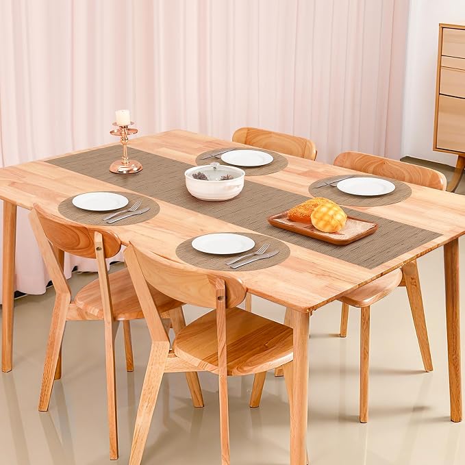 Table Runner 72 Inches Long, Vinyl Woven Heatproof Table Runners | Washable - Image 5