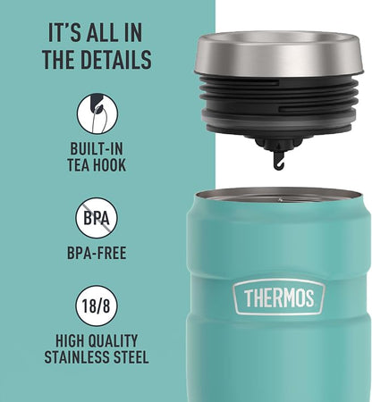 THERMOS Stainless King Stainless Steel Tumbler, Matte Teal | Vacuum-Insulated - Image 4