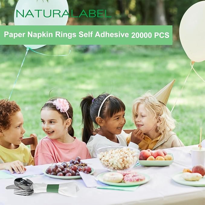 Self-Adhesive Napkin Bands, Bulk Pack of 20, elegant table setting, - Image 4