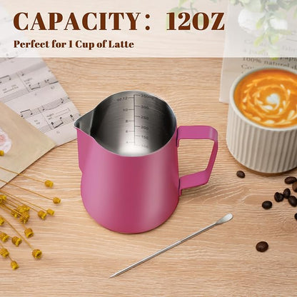 Amrules Milk Frothing Pitcher, 12 oz Milk Frother Cup - Image 4