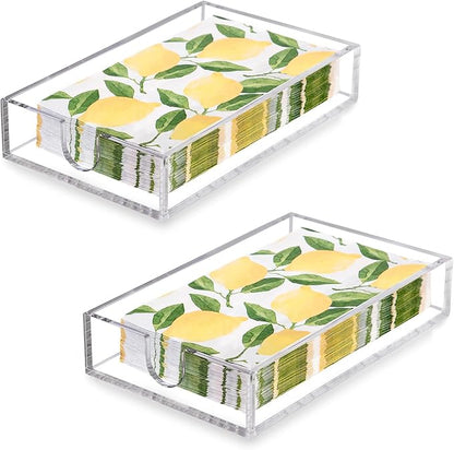 Acrylic Napkin Holder 2 Pack, Antislip | Flat Acrylic Tray by Bryantye
