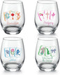 Qinyoung 4 Pcs 15 oz Mahjong Cups Wine Glass Mahjong Accessories and Gifts by Qinyoung