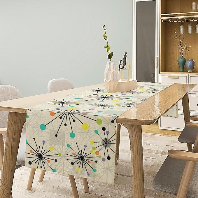 Mid Century Geometric Table Runner, Table Runners - Image 2