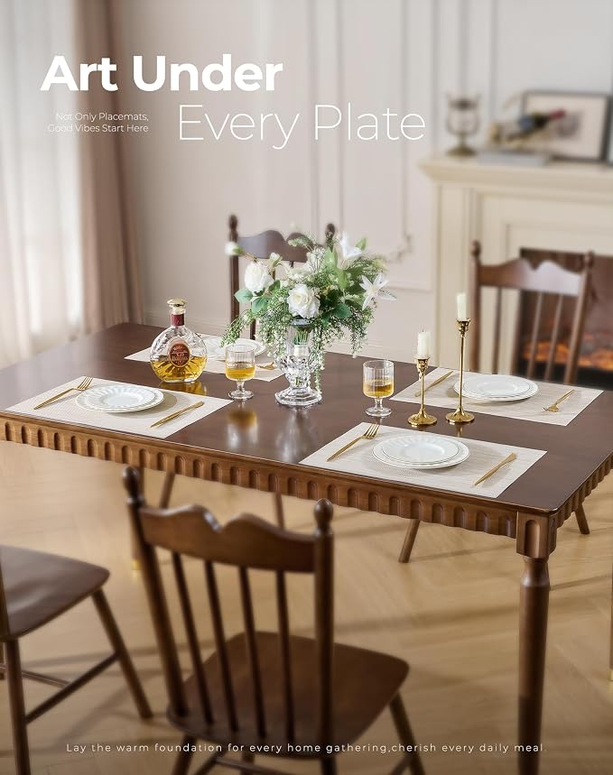 Leetaltree Beige White Placemats Set of 12 - Image 2