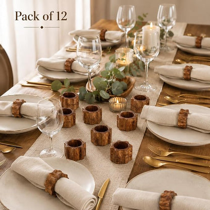 Wooden Napkin Rings Set of 12 - Image 6