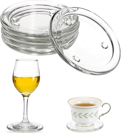 JUXYES Set of 5 Heat-Resistant Clear Glass Coaster by JUXYES