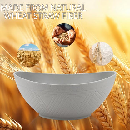 Wheat Straw Bowls Set, Unbreakable Large Salad Bowls Set of 2, Microwave and - Image 5