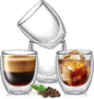 5 Ounces Set of 4 Double Walled Glass Coffee Mugs Insulated Layer Coffee Cups by Unknown
