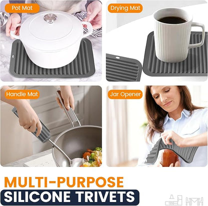 Silicone Trivet Mats 2 Heat Resistant Pot Holders Multipurpose Non-Slip Hot Pads - Image 3