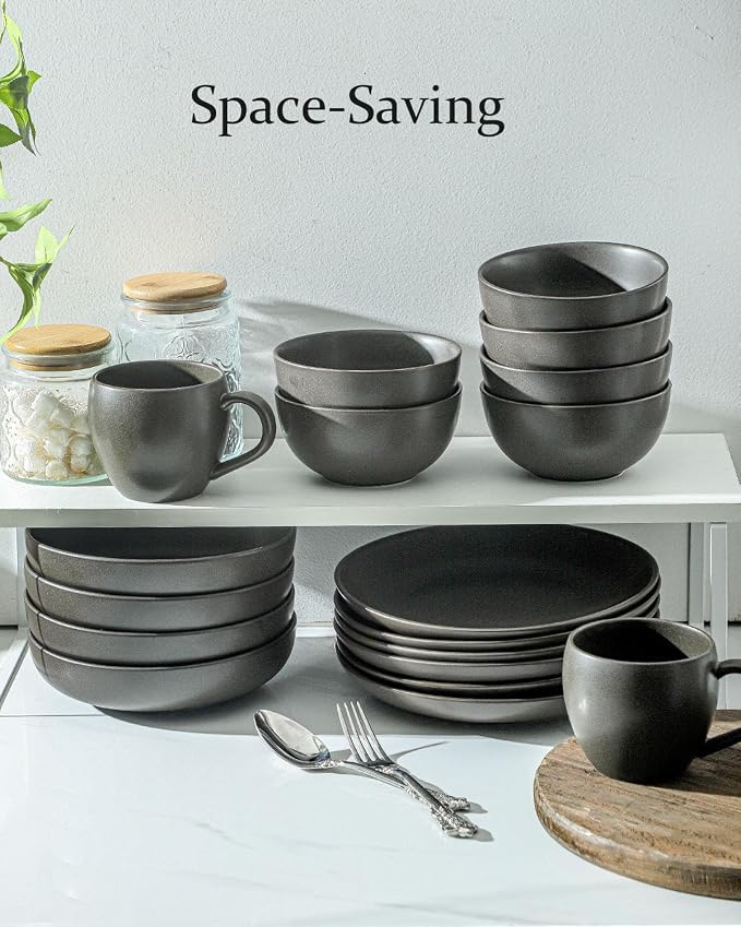 Stoneware Soup Bowls, 24 oz Cereal Bowls Set of 6 - Image 7