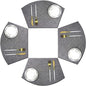 Wedge Placemats Set of 4 for Round Dining Table Woven Vinyl Non Slip Plastic Round Placemats（Grey）