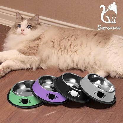 Serentive 2 Pcs Non-Slip Stainless Steel Small Food Bowls - Image 7
