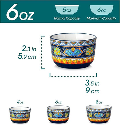 vancasso Ramekins 6 oz Oven Safe, Bohemian Style Creme Brulee Ramekin Set of 6 - Image 3