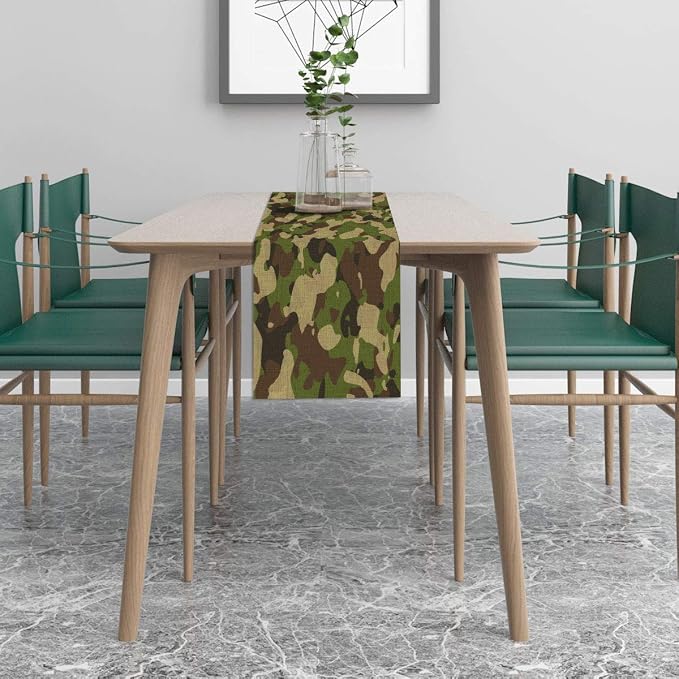 Sunwer Army Camouflage Table Runner Camo Themed Birthday Party Decoration - Image 4