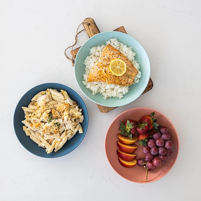 Grow Forward Premium Wheat Straw Pasta Bowls - 42oz Unbreakable Wide & Shallow - Image 5