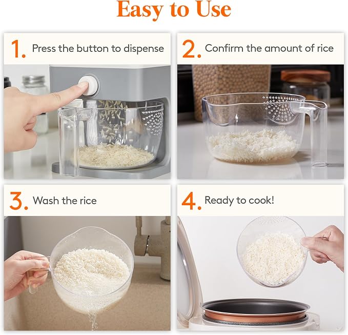 Lifewit Rice Dispenser 25 Lbs, Airtight Storage - Image 7