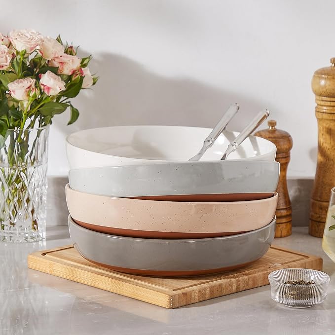 MALACASA 48 Oz Pasta Bowls Set of 4, Stoneware Dinner Bowls, Chip-Resistant - Image 6