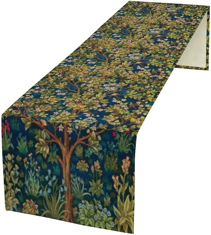 William Morris Floral Table Runner Vintage Flowers Table Runner by SXXLDNG