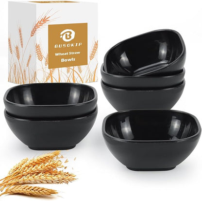 5 oz Soy Sauce Dishes, 6 Pack Wheat Straw Small Dipping Bowls, Sauce Dish by BUSOKIP
