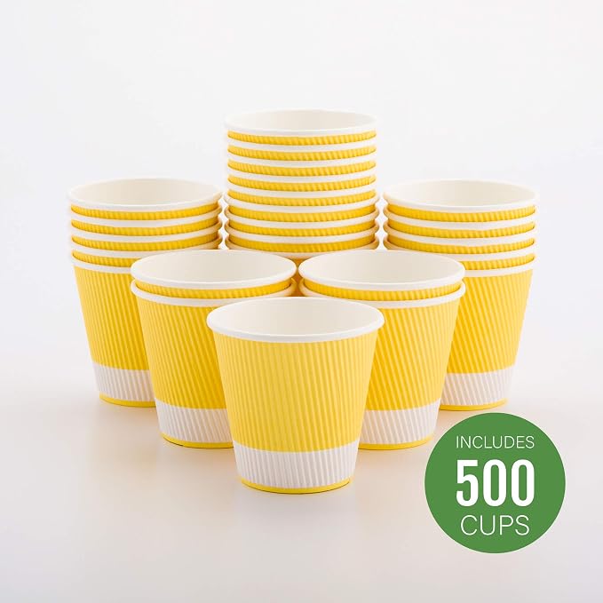 Restaurantware 8 Ounce Double Wall Disposable Coffee Cups, 500 Insulated Light - Image 2