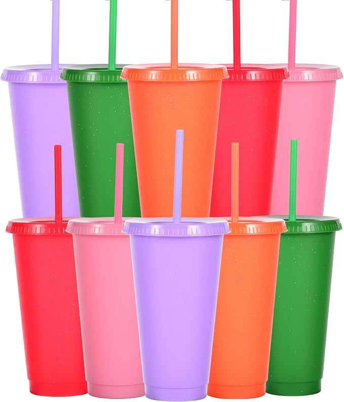 Suertestarry Tumbler with Straw and Lid, Water Bottle Iced Coffee Travel Mug Cup by Suertestarry