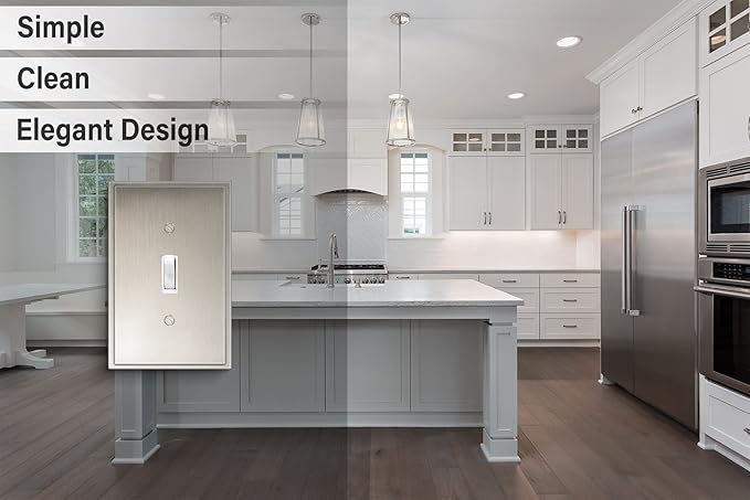 Henne Bery Soft Modern Decorative Wall Plate Switch Plate Outlet Cover (Single Toggle 2PK, Satin Nickel)