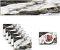 Mcalk Black Marble Table Runner and Placemats Set of 6, Marble Print Placemats, Modern Cloth Place Mats Indoor for Kitchen,Washable Linen Material for Dining Table