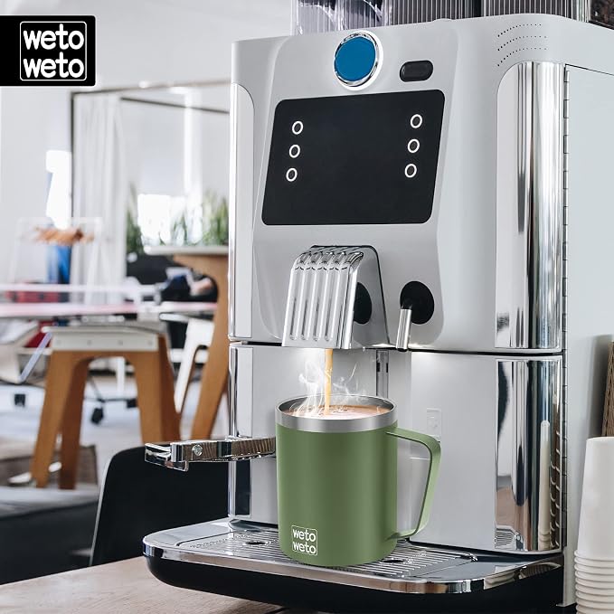 WETOWETO Coffee Mug with Handle, 14oz Insulated Stainless Steel Reusable Coffee - Image 5