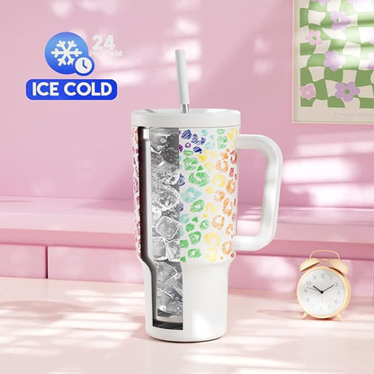 Meoky 30 oz Tumbler with Handle, Tumbler with Lid and Straw, Insulated - Image 2