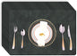 Faux Leather Soft Placemats with Rounded Corners for Kitchen Set of 6,Wipeable Reusable Place Mats,Waterproof&Stain Resistant Table Mats,Washable Heat-Resistant Non-Slip(Black-Grey)