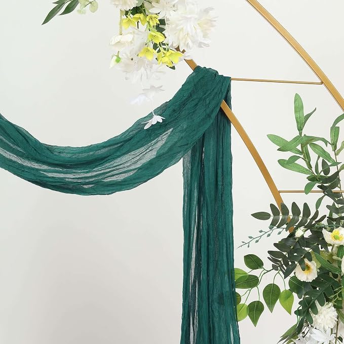 Efavormart 20ft Peacock Teal Gauze Cheesecloth Wedding Arch Drapery Fabric - Image 8
