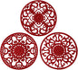 Extra Thick Silicone Trivet Mat for Hot Dishes, Hot Pots and Pans, Pot Holder, Hot Pad to Portect Your Table and Countertop, Kitchen Decor and Accessories,Merlot Red,Set of 3