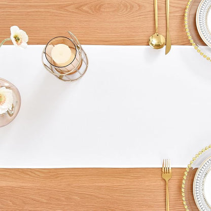 Faux Linen Table Runner Water Resistant 13 x 60 in, Coffee Table Runner - Image 7