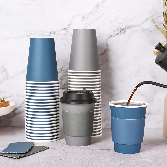 LITOPAK 100 Pack 12 oz Disposable Coffee Cups - Image 3