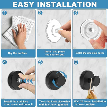 Vacuum Suction Cup Hooks for Shower, Shower Hooks for Inside Shower Glass Window - Image 4