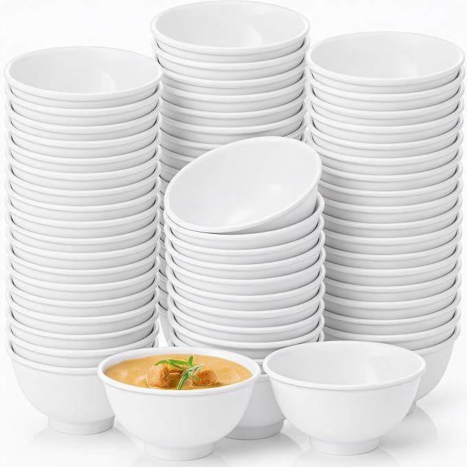 Tioncy 100 Pcs Bowls Set Unbreakable Dessert Soup Salad Bowls by Tioncy