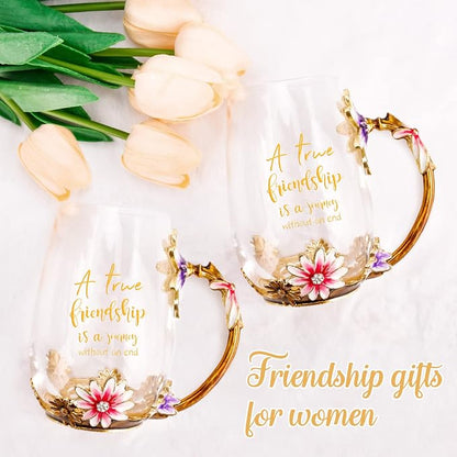 OEAGO Friendship Gifts for Women Best Tea Cup Friend Gifts for Women Flower - Image 5